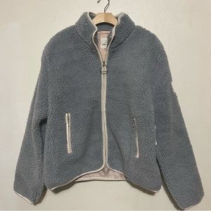 Ivory Ella sherpa jacket full zip NWT